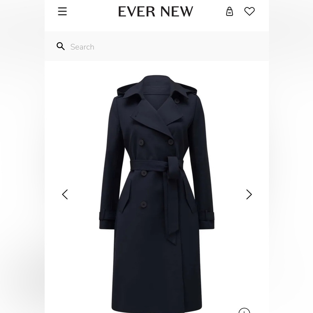 Ever New Maggie Hooded Water Resistant Trench in Navy Blue (new without tags)
